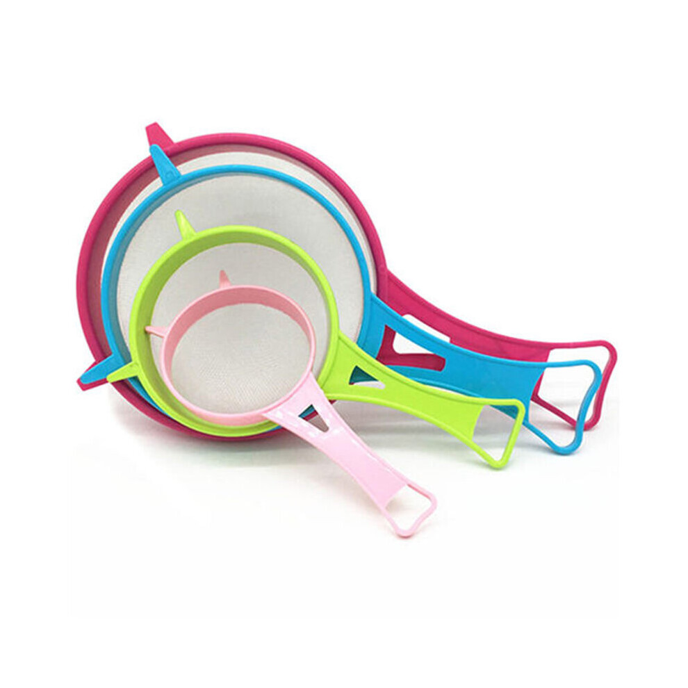 Multi Purpose Plastic Fine Mesh Strainer Flour Strainer Sieve With Juice Handle Tea Strainer Tool Kitchen Utensils 4Pcs/Set-image-OPC-PBQ8C5N-NEW