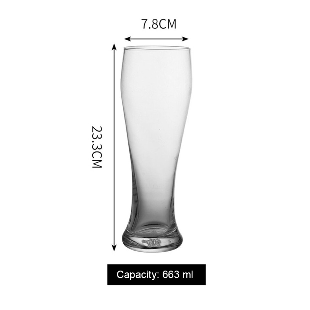 (a-663ML) 400-600ML Beer Mug Cups Thick Glass Lead-free Non-toxic Transparent Unbreakable Milk Coffee Juice Water Tea Cup Barware Tool KTV