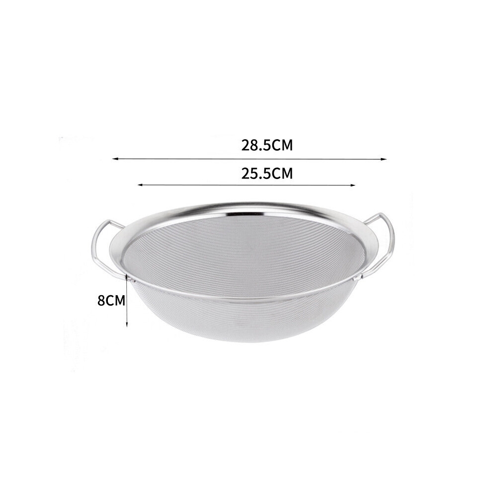 (a-26cm) Binaural Stainless Steel Flour Sieve Sifter Colander Food Filter Juice Strainer Noodle Drainer Skimmer Kitchen Cooking Utensil-image-OPC-PBQ8DJW-NEW