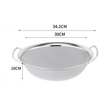 (a-30cm) Binaural Stainless Steel Flour Sieve Sifter Colander Food Filter Juice Strainer Noodle Drainer Skimmer Kitchen Cooking Utensil