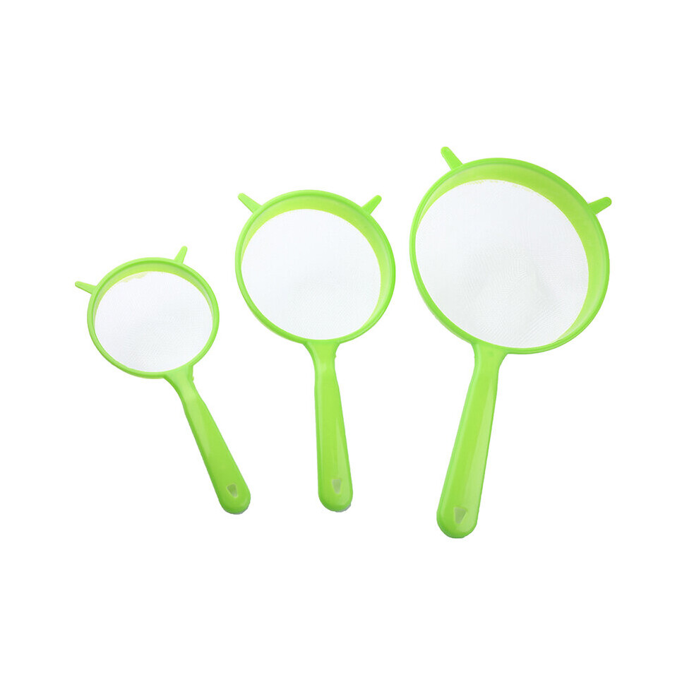 3PCS/Set Plastic Fine Mesh Scoop Strainer Colander Flour Sieve With Handle Juice Tea Strainer Tool Kitchen Tools Accessories-image-OPC-PBQ8G6R-NEW