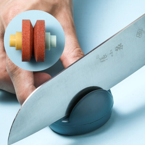 (a-Yellow 5.5x4.5cm) 1PC Knife Sharpener Professional Kitchen Household Hand-held Sharpener Knife Blade Multifunction Sharpening Stone Sharpener Tool 2