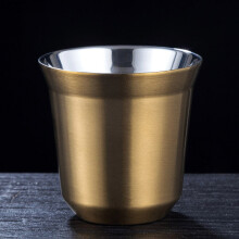 (a-Auburn) 80ml Double Wall Stainless Steel Espresso Cup Italian Capsule Heat Insulation Mug Home Brief Portable Thermo Coffee Mugs
