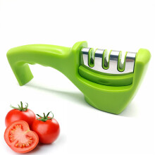 (a-A-green As shown) [hot] Knife Sharpener Household Quick Whetstone Sharpening Stone Kitchen Knife Gadget  3-stage Scissors Grinding Stone Grind