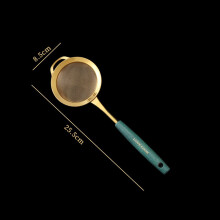 (a-Small) For Home Kitchen Green Gold Colander Juice Strainer Fried Food Skimmer Fine Mesh Filter Spoons Flour Sieve Cooking Utensils