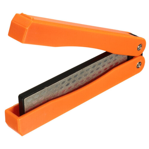 (a-orange one size) Fold Pocket Professional Kitchen Sharpener Diamond knife Sharpener Double Sided Folded Grindstone Knife Sharpener Mini Knife 2