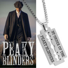 Peaky Blinders Blade Necklace Razor Blade Pendants&Necklaces Movie Jewelry Stainless Steel Key Chain Necklace Gift