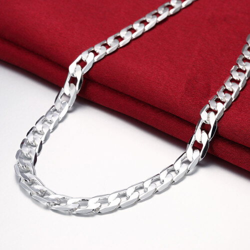 Oferta especial Colar de prata esterlina 925 para homens 20/24 polegadas clássico 8MM cadeia jóias casamento Natal