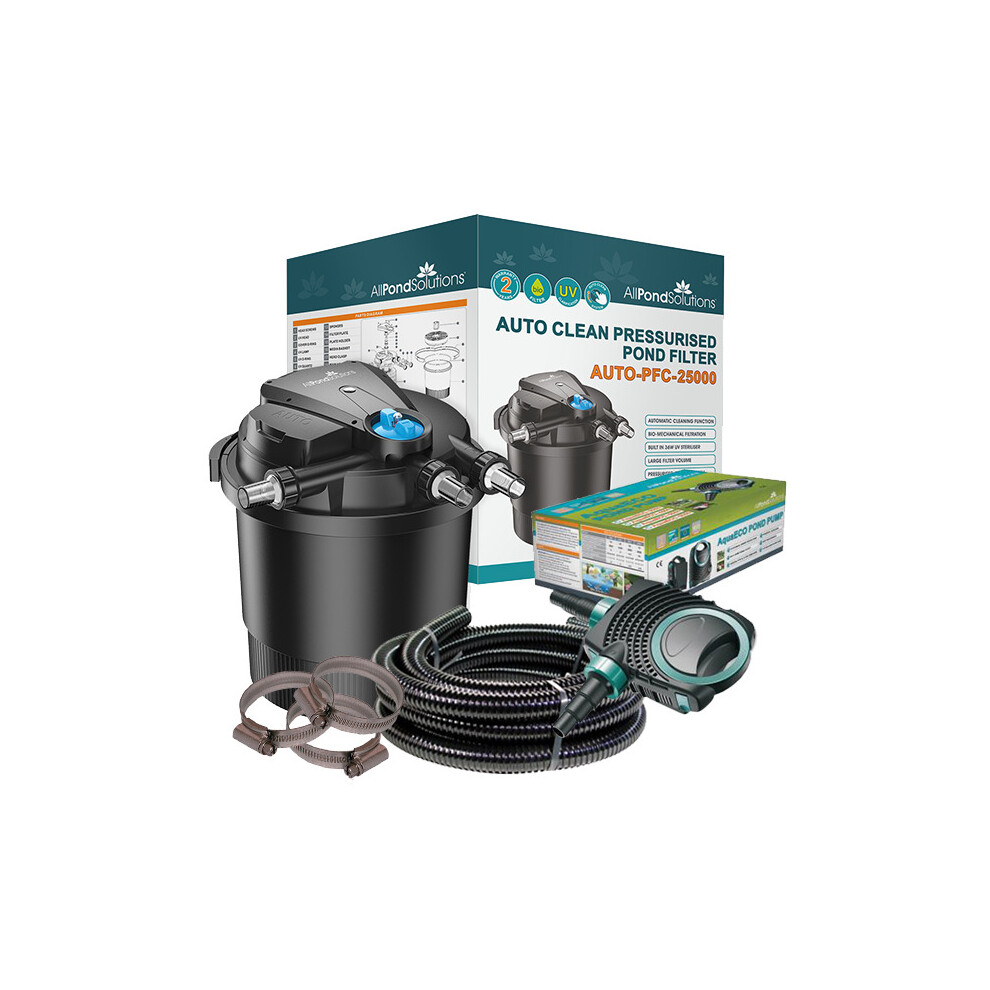 Allpondsolutions 25000L Pressurised Pond Filter Kit Auto-Pfc-25000-Kit