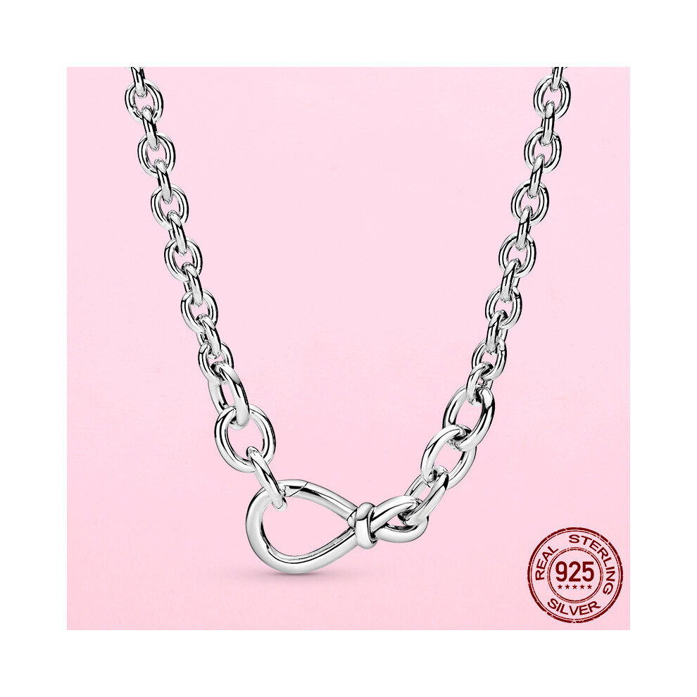 Silver Chunky Infinity Knot Chain Necklace Fit Charms Jewelry Making