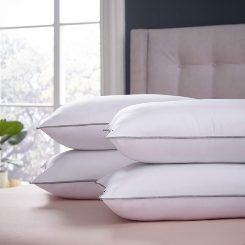 Silentnight Luxury Overlocked Ultrabounce Pillow - 4 Pack