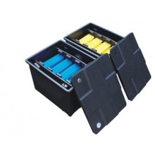 AllPondSolutions 12000L Koi Dual Box Pond Filter System - Dual Bays, 4-Stage Filtration, Coarse & Fine Foams