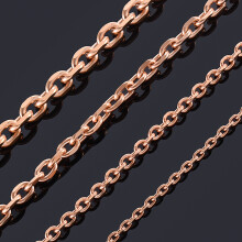 (Light Yellow Gold Color, 90cm) Width1.6/2/2.4/3/4/5mm Rose Tone Stainless Steel Women Men Cuban Chain Oval Necklace Top Jewelry
