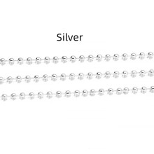 (Light Yellow Gold Color, 40cm) 5m/lot 1.2 1.5 2 mm Metal Ball Bead Chains Bulk Gold/Black Link Chains for Diy Necklaces Bracelets Jewelry Making Supplie
