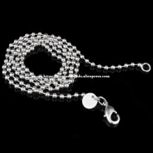 2.4MM Silver Plated Lobster Clasp Bead Copper Chain 16 18 20 22 24 inch Pick Size For Jewelry Making DIY