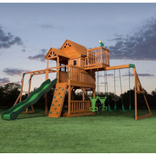 Kids Garden Playhouse Outdoor Children Slide Large Swing Set Wooden Tree House