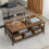 Costway 3-Tier Industrial Coffee Tea Table Home Side Table With 6 Compartments 9