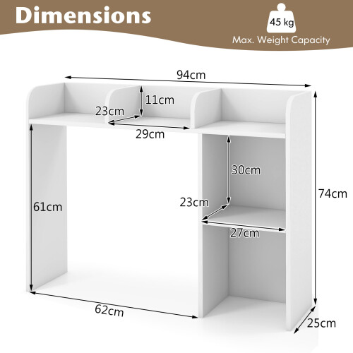 Costway Desk Bookshelf Storage Organizer Display Shelf Rack for Dorm or Office 1