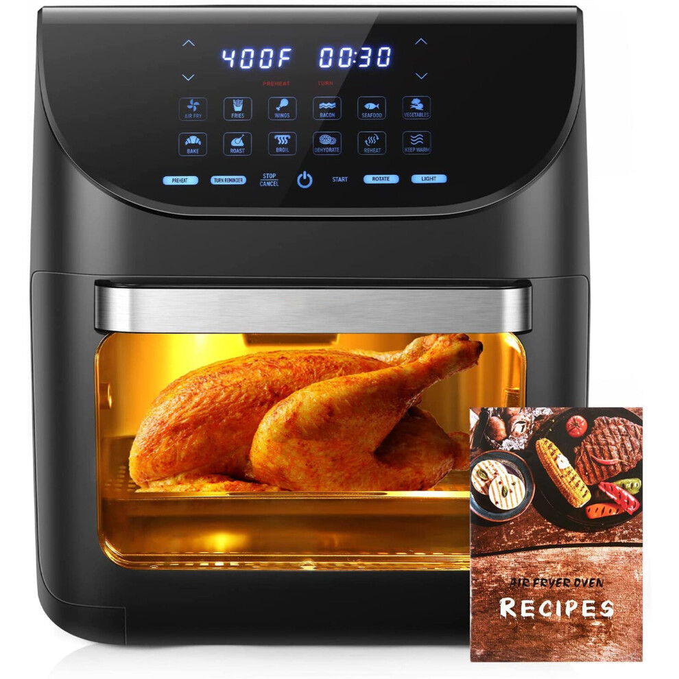 TUOKE Digital 12L  Air Fryer Oven LED Touch Screen Black