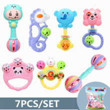 7Pcs Baby Teething Toys Infant Rattle Socks Toys Baby Rattles