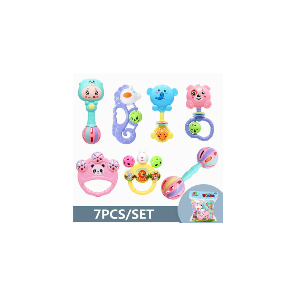 7Pcs Baby Teething Toys Infant Rattle Socks Toys Baby Rattles