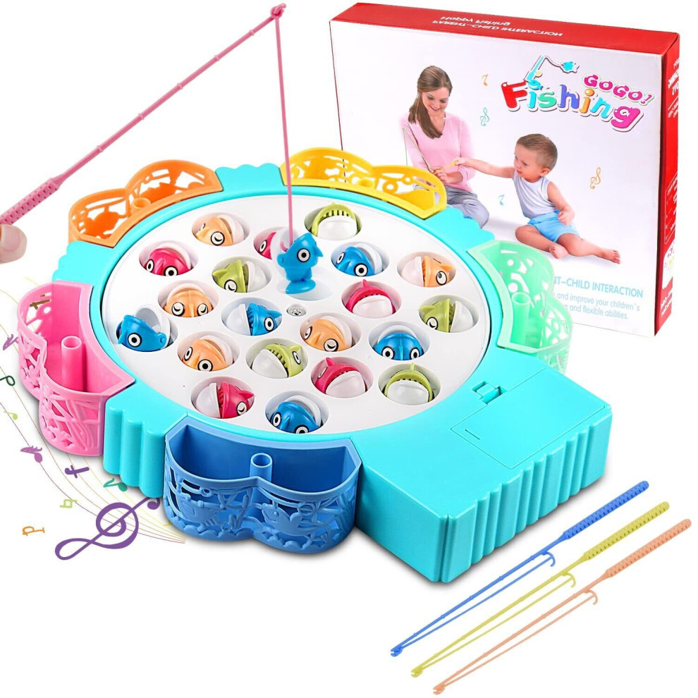 Electric Fishing Game Toys Set With Music Educational Kids Fishing Toy