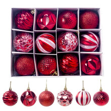 ( Red) 12 Christmas Tree Balls Baubles Xmas Tree Hanging Ornament