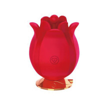 (RED, One_size) Waterproof Silicone Rose Clitoral Sucking Vibrating Rose Vibrator For Women