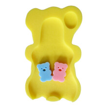 (  Lemon yellow) Baby Bath Seat Infant Slip Soft Bath Body Cushion Sponge Bathtub Mat