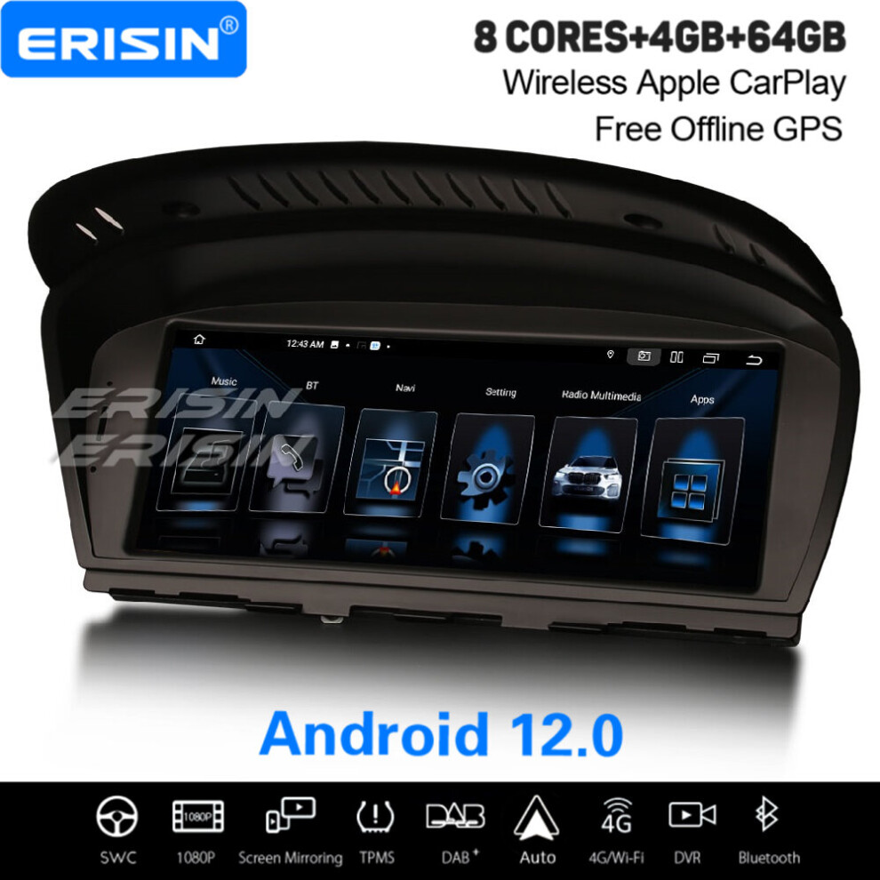 8.8" 8-Core Android 12 Car Stereo For BMW 5er E60/61/63/64 3er E90/91/92/93 CIC Satnav CarPlay WiFi 64GB