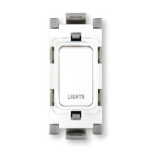 Deta G3514/LI Grid Switch 20 Amp Double Pole marked 'LIGHTS' (White)