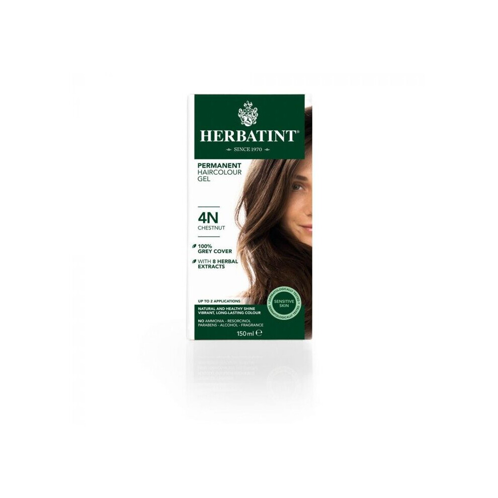 Brown Natural Hair Color Gel: Herbatint 4N Chestnut Hair Colour Gel - 170Ml