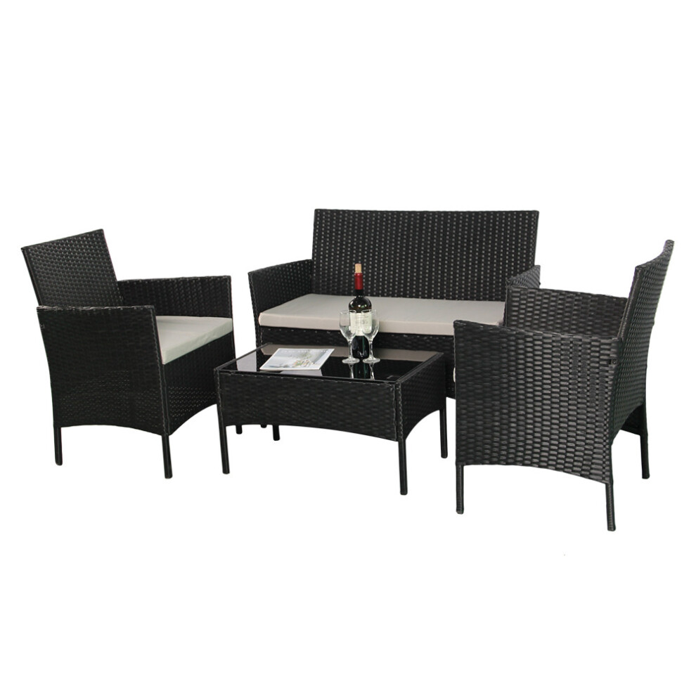 4 Seat Outdoor Garden Patio Rattan Furniture Set