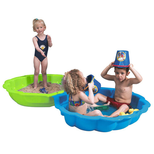 (Blue &  Green) Plastic Sandpit Garden Fun Paddling Pool Sand Pit 1