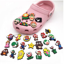 27pcs Mario Super Cartoon Peripheral Shoe Charms For Clogs Buckles Decor Gifts