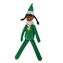 (Green) The On Snoop Stoop Christmas Elf Doll Plush Toy Ornaments Home Gift Decorations