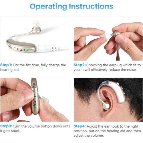 Digital BTE Rechargeable Hearing Amplifier Adjustable Volume Sound Voice Behind Ear Hearing Aid 2