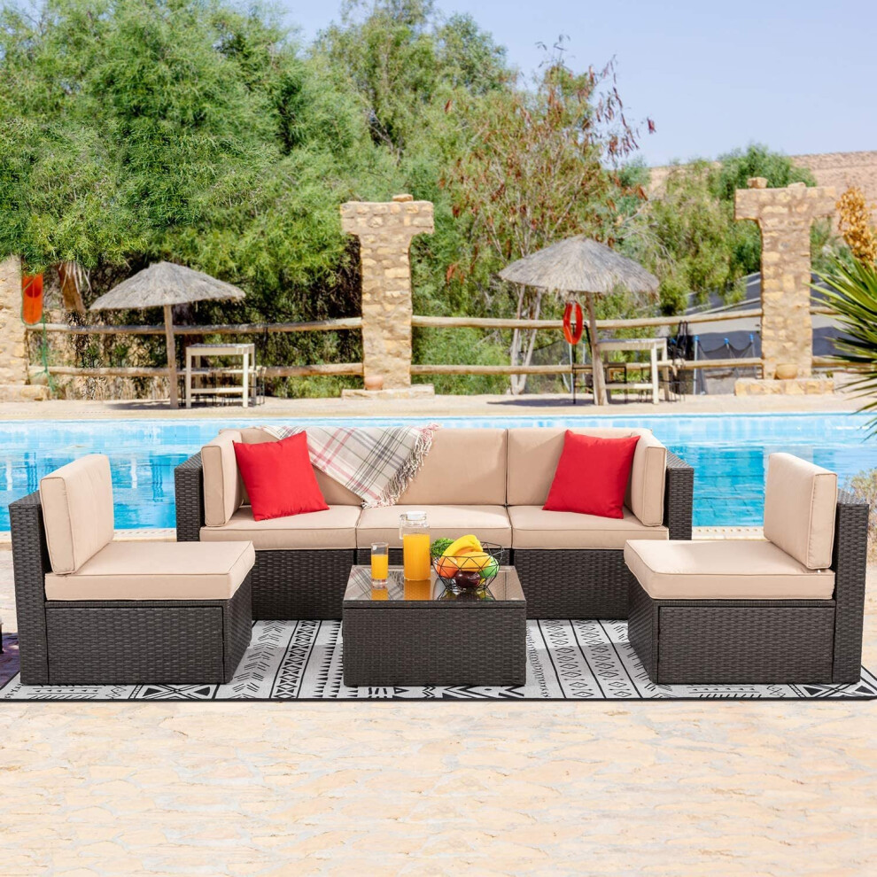 5 Seat Garden Patio Rattan Furniture Sofa Set