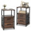 Costway Industrial Nightstand Bedside End Table with 2 Fabric Drawers &Storage 9