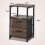 Costway Industrial Nightstand Bedside End Table with 2 Fabric Drawers &Storage 2