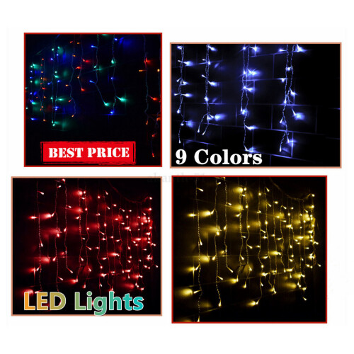 (Yellow	) 3.5M Droop icicle string LED FairyLight Xmas Decor 1