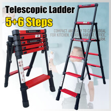 1.7M 5+6 Steps A-frame Folding Aluminium Telescopic Ladder