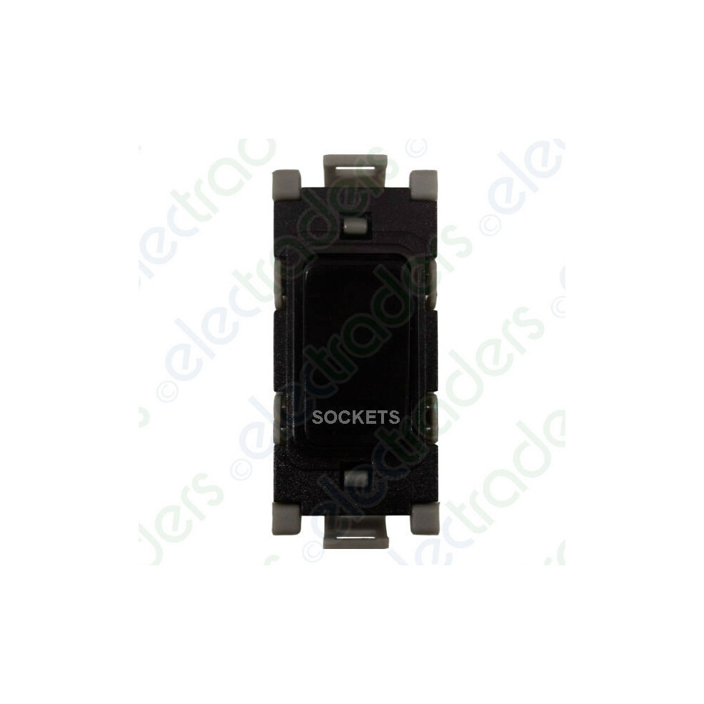 Deta G3514/Skt/Bk Grid Switch 20 Amp Dp Marked 'Sockets' (Black) 5051140622787