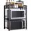3 Tiers Expandable Microwave Oven Rack with 6 Hooks Kitchen Storage Organiser 1