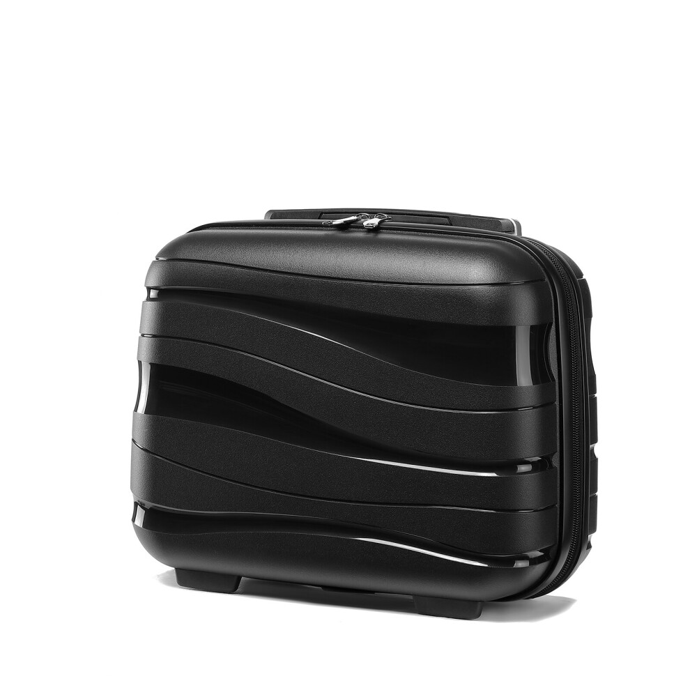 (Black, 14 inch) KONO One Or Four Pieces Lightweight PP Hard Shell Suitcase With TSA Lock