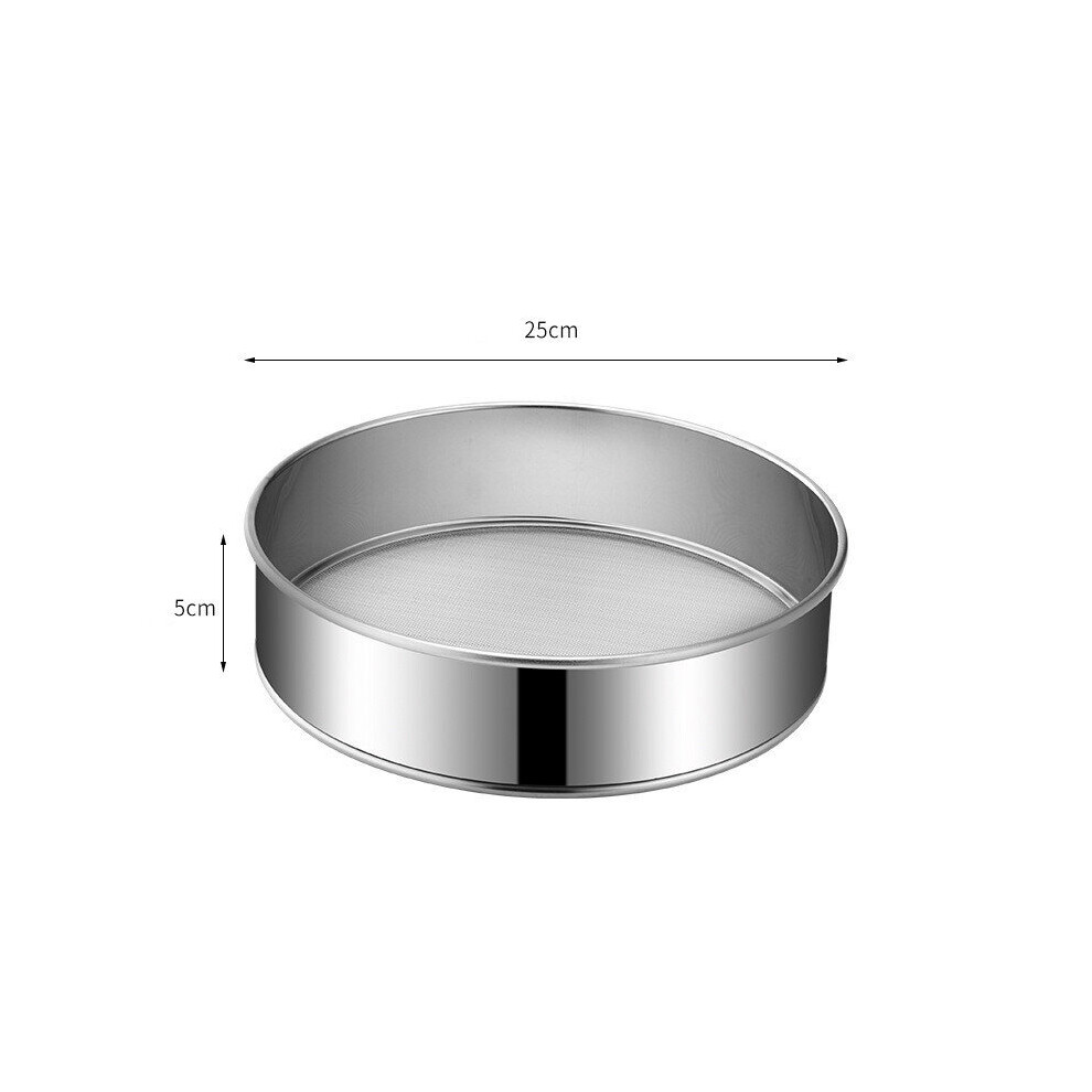 (a-60 Mesh 25CM) 40/60 Mesh Stainless Steel Round Flour Sieve Ultra-Fine Hole Filter Kitchen Coffee Powder Strainer Sifters Baking Accesories-image-OPC-PBQB676-NEW