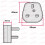 White 13A Plug Top with 3A Fuse and Strap Cord Grip 3