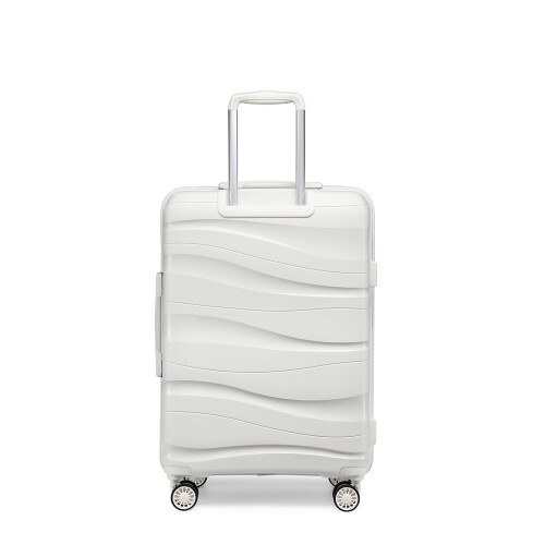 (White, 24 inch) One Or Four Pieces Lightweight PP Hard Shell Suitcase With TSA Lock 2