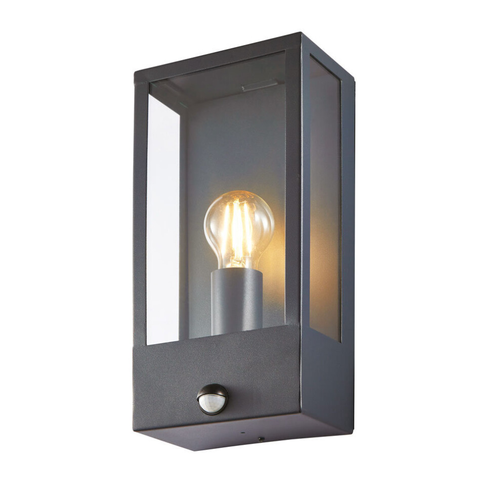 Litecraft Edgworth Outdoor Lantern With Pir Motion Sensor - Anthracite