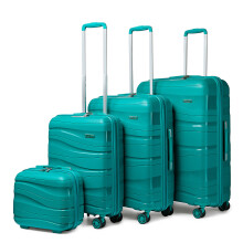 (Blue, 14/20/24/28 inch) One Or Four Pieces Lightweight PP Hard Shell Suitcase With TSA Lock